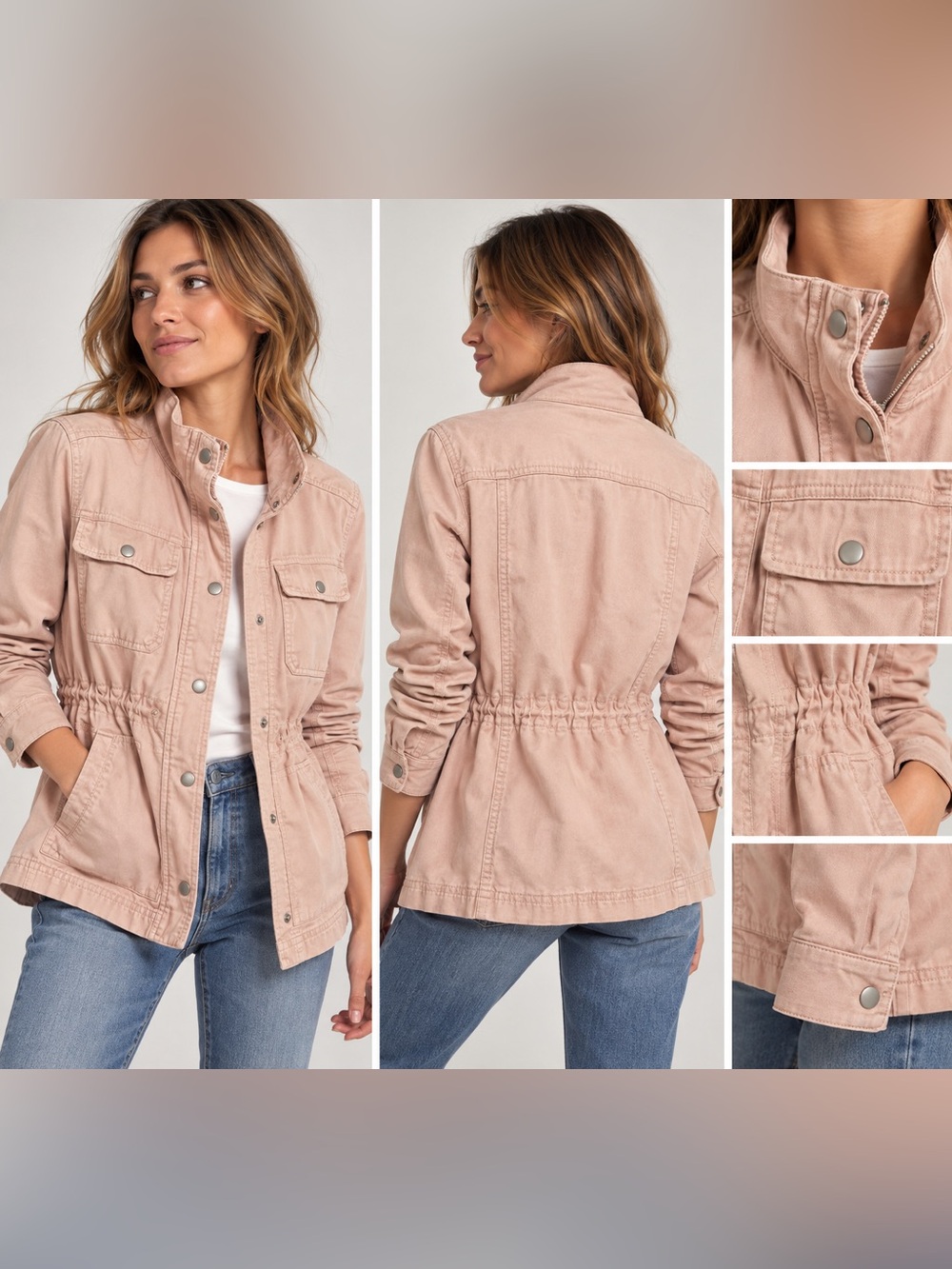 GAP Women's Utility Jacket in Blush